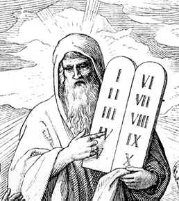 Пророк Моисей со скрижалями, на которых Господь своим перстом написал 10 Заповедей
