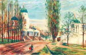 Успенский Собор (слева) и Троицкий храм (справа), 1912г