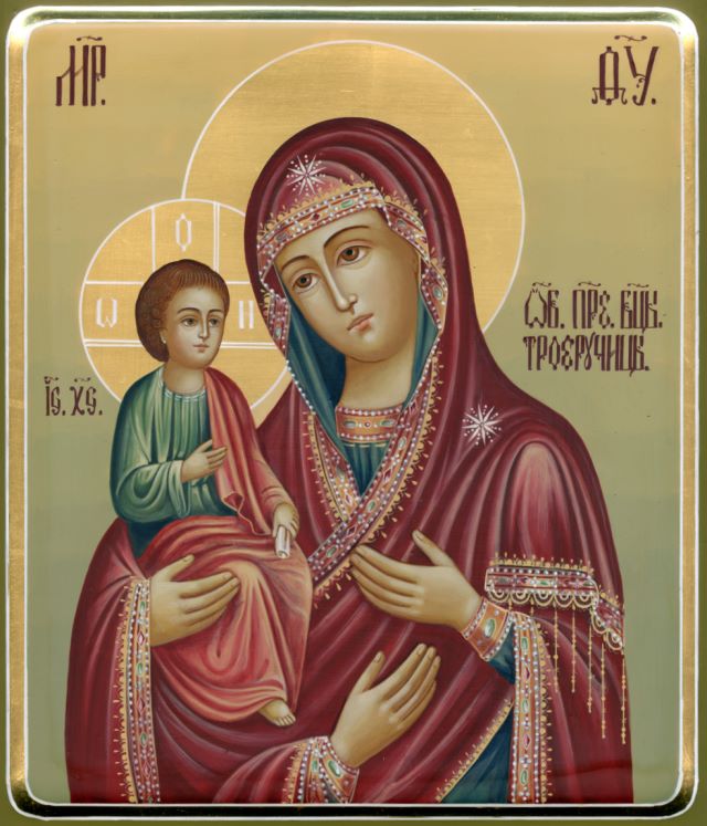 «Троеручица» икона Божией Матери - рука вписана, а не отдельно от образа