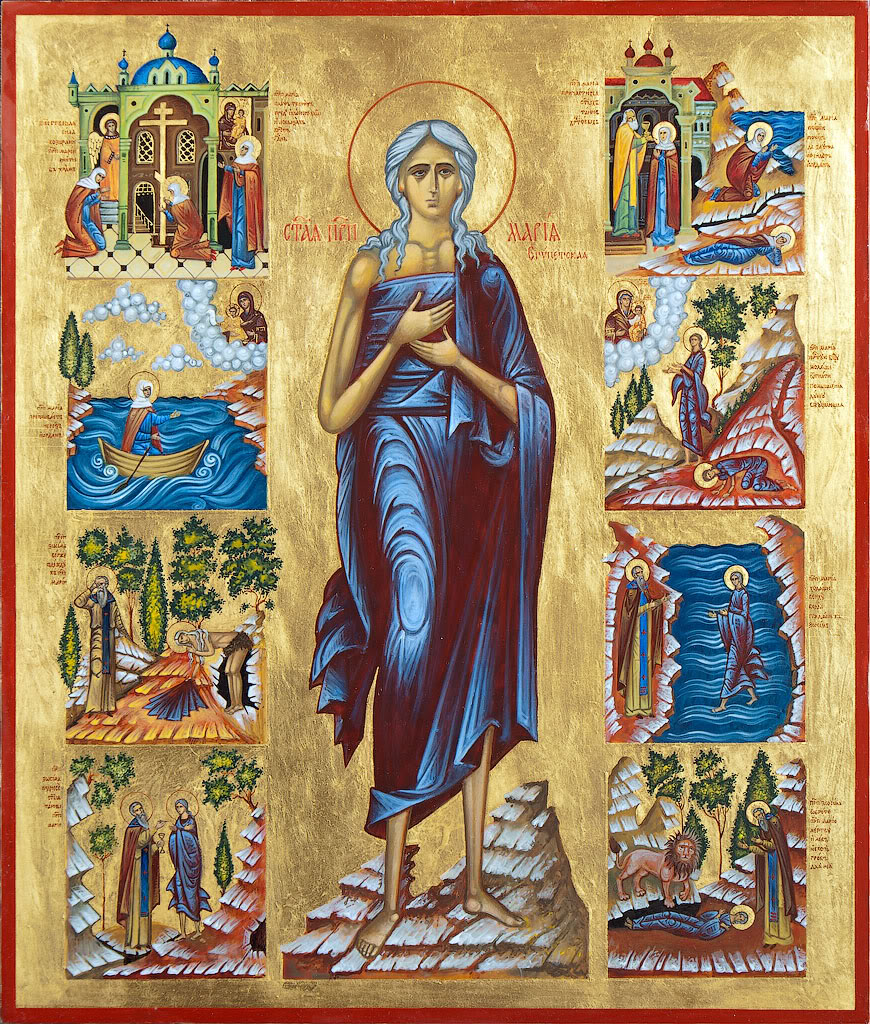 Икона Марии Египетской с клеймами