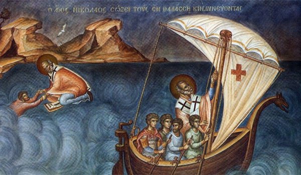 Святитель Николай спасает утопающего